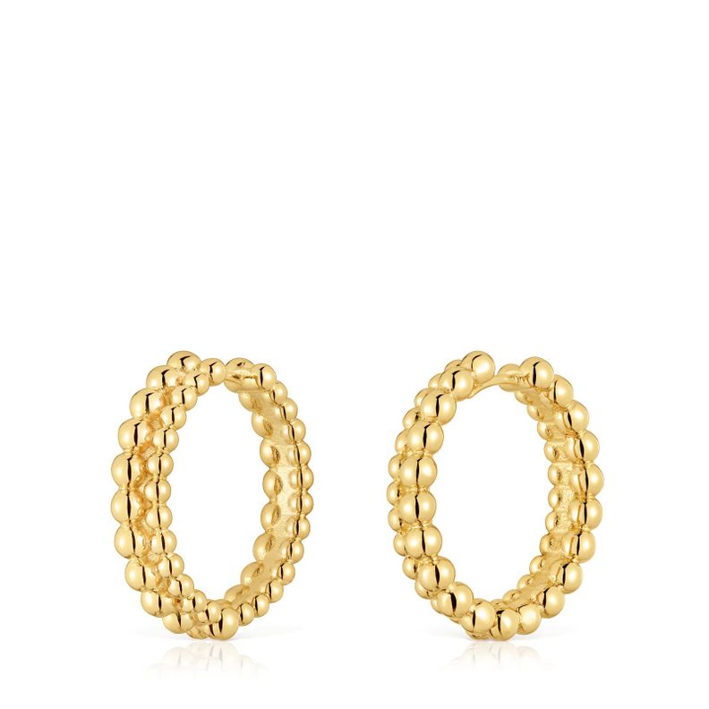 Pendientes de aro doble con baño de oro de 18 kt sobre plata-2