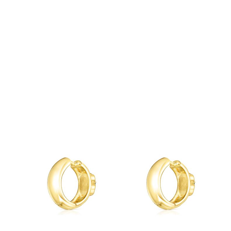 Pendientes pequeños Icon Color de plata vermeil y malaquita-2