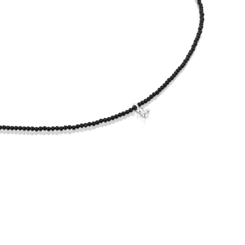 Collar de plata con ónix y motivo oso Bold Bear Tous-1