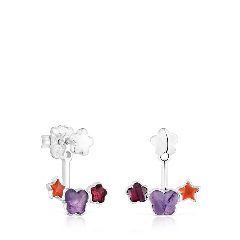 Aros de plata y gemas Bold Motif-0