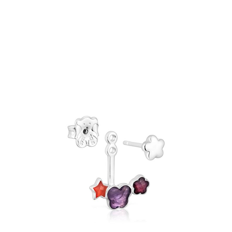 Aros de plata y gemas Bold Motif-3