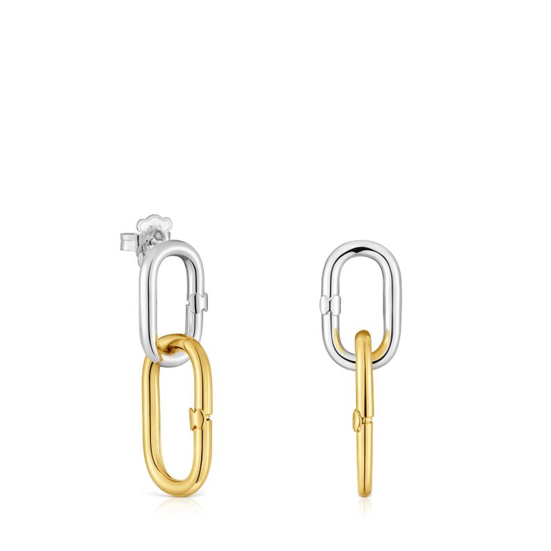 Pendientes largos bicolor Hold Oval-0