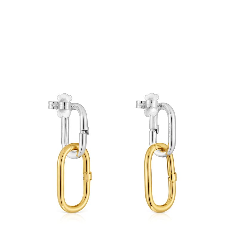 Pendientes largos bicolor Hold Oval-2