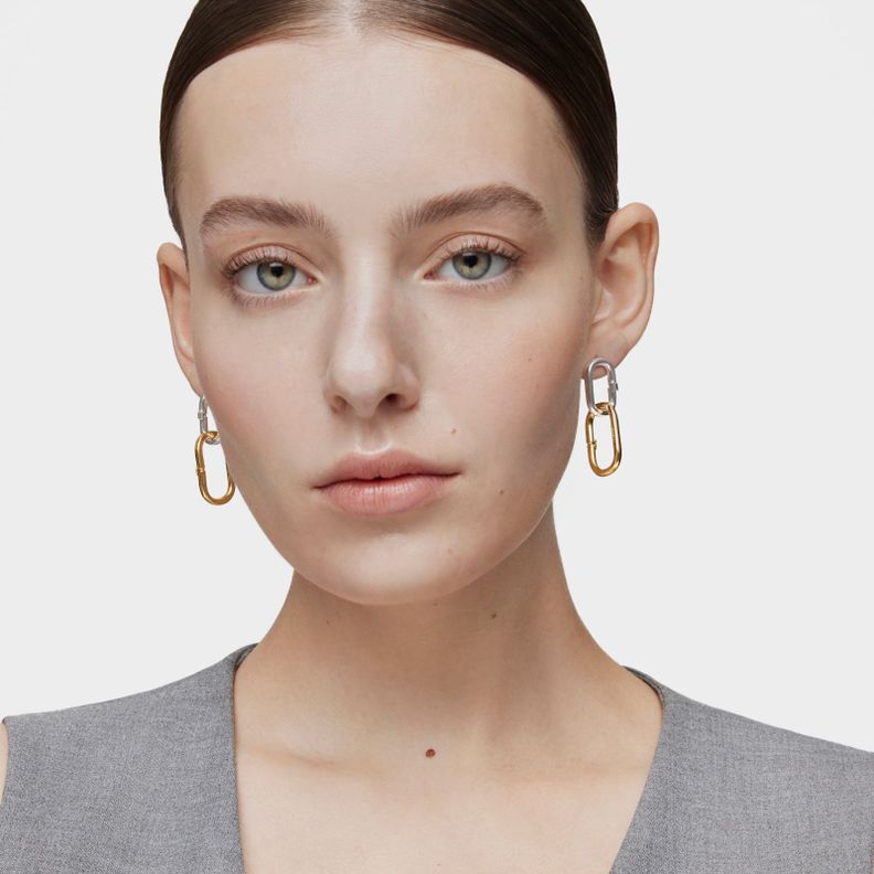 Pendientes largos bicolor Hold Oval-4