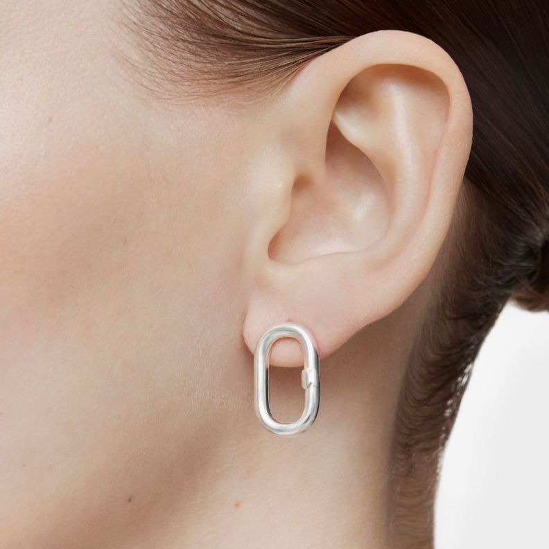 Pendientes largos bicolor Hold Oval-6