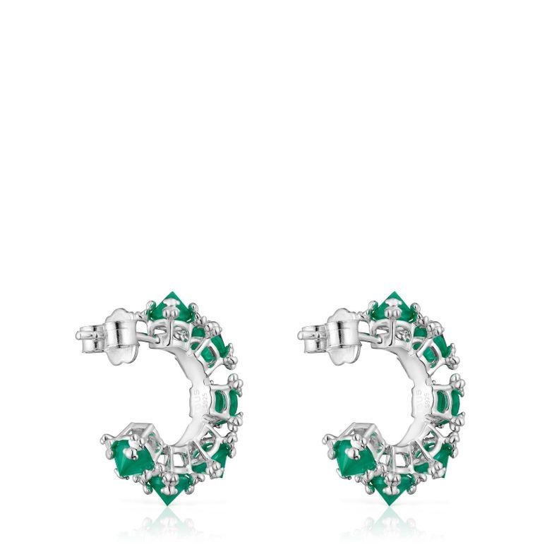 Pendientes aro grandes de plata y calcedonia Color Pills-2