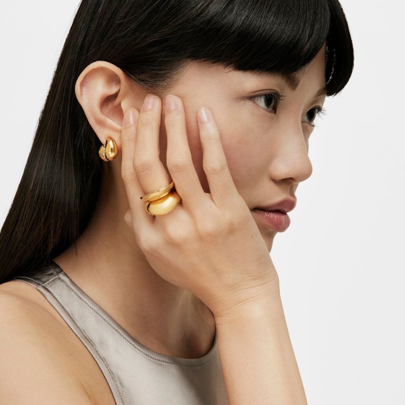 Anillo con baño de oro 18 kt sobre plata Dybe Tous-3