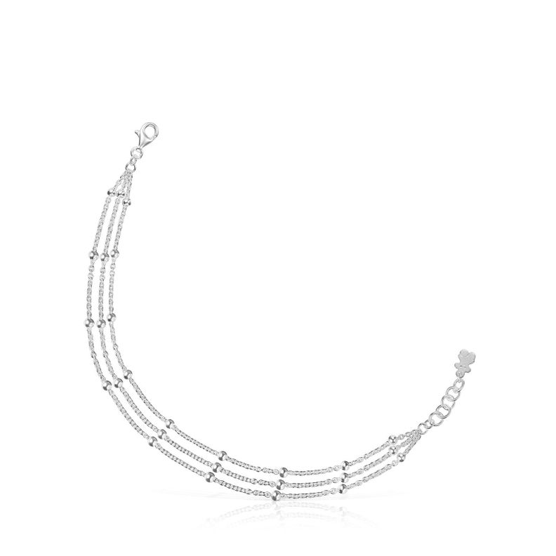 Pulsera triple cadena de plata Basicos-3
