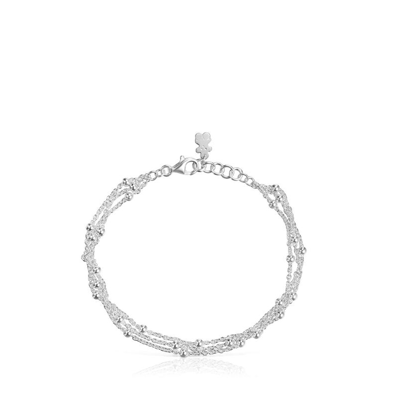 Pulsera triple cadena de plata Basicos-4