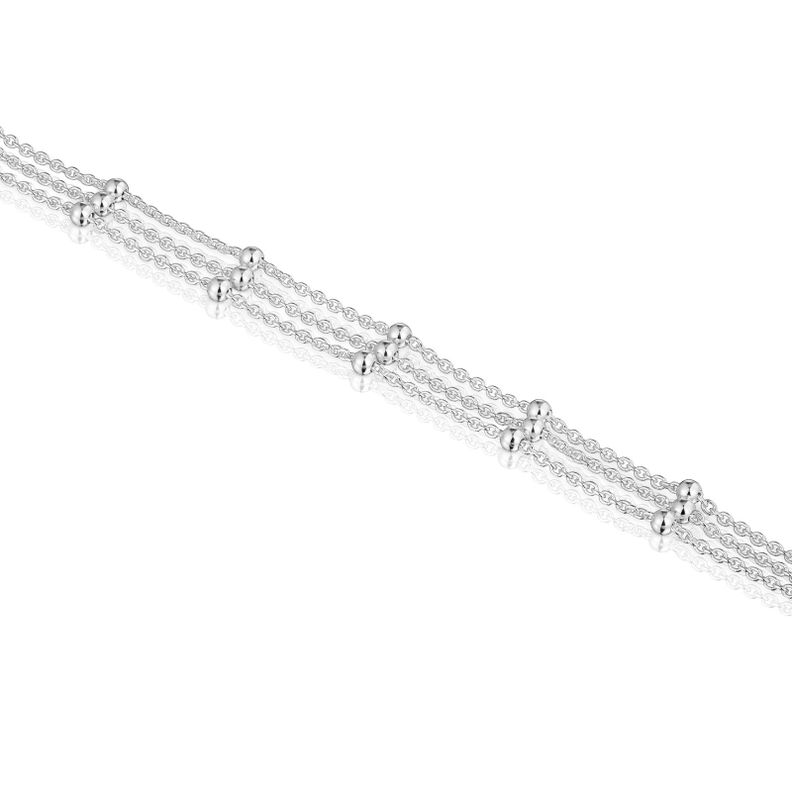 Pulsera triple cadena de plata Basicos-5