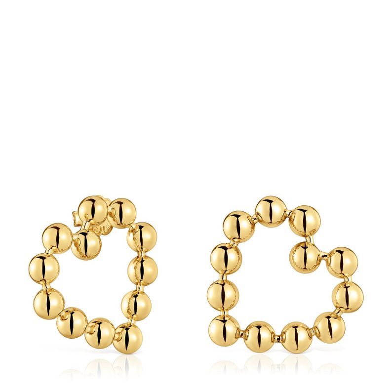 Aros corazón con baño de oro 18 kt sobre plata Sugar Party-0