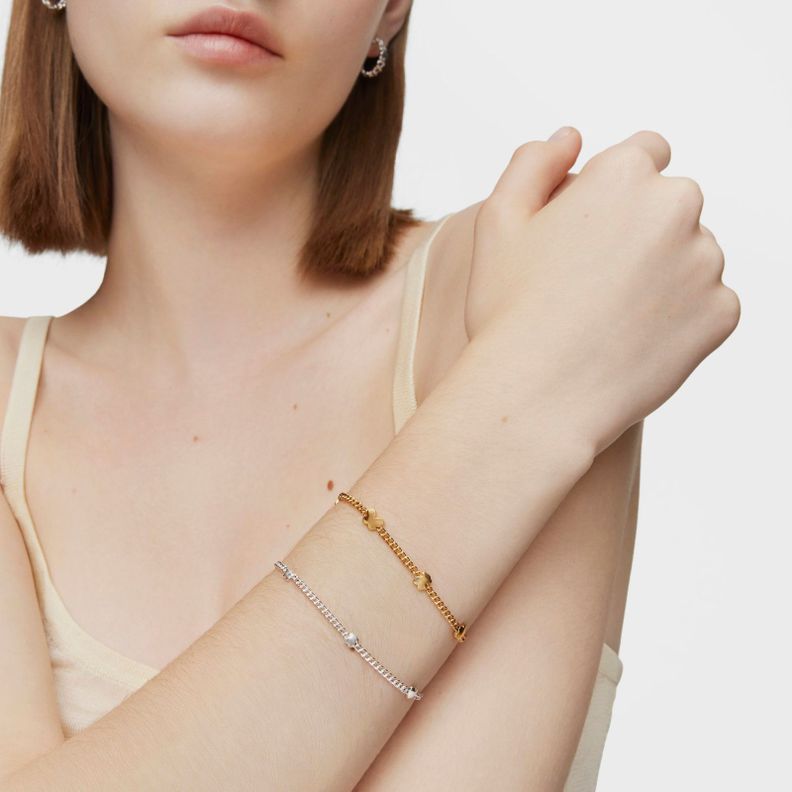 Pulsera cadena de plata motivos Bold Motif-4