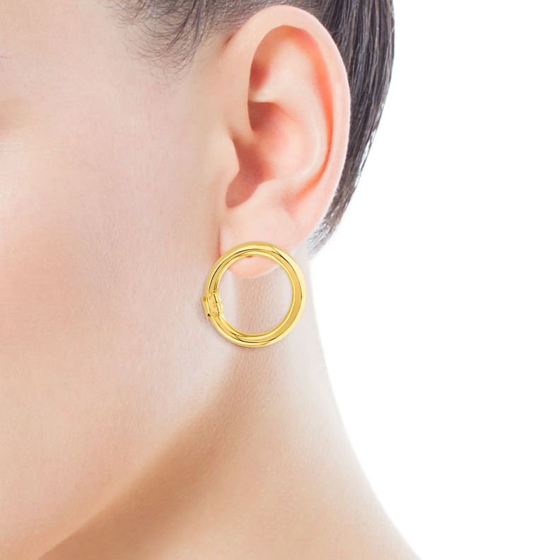 Aros Medianos Hold de Plata Vermeil Tous-3
