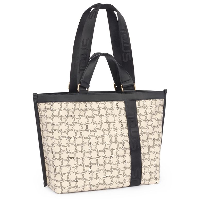 Capazo Logogram beige-negro Tous-1