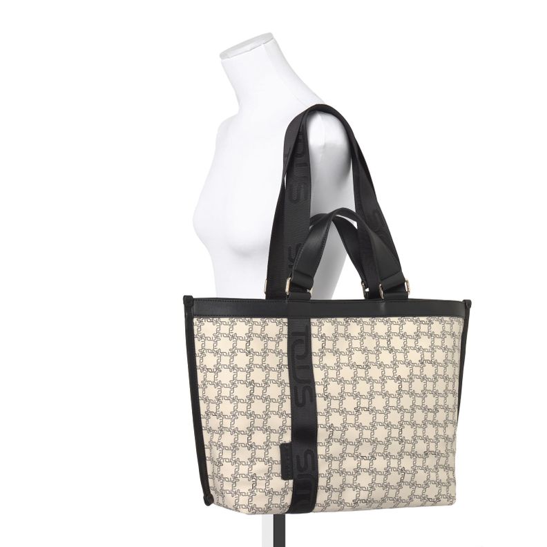 Capazo Logogram beige-negro Tous-3
