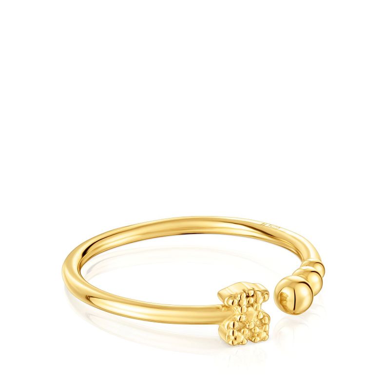 Anillo abierto pequeño con baño con motivos TOUS Grain-0
