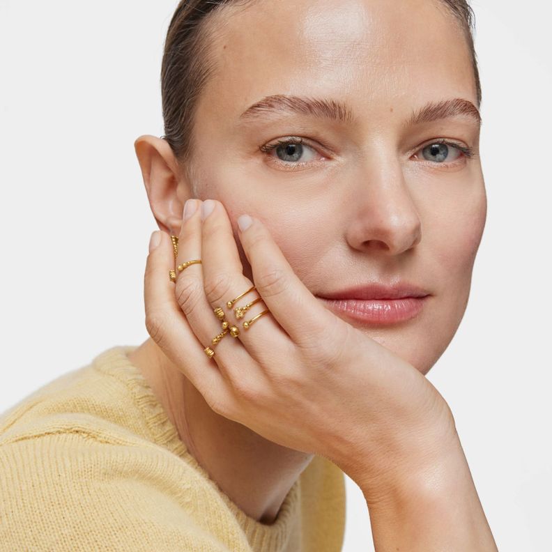 Anillo abierto pequeño con baño con motivos TOUS Grain-3