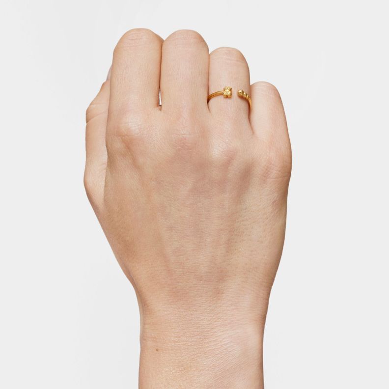 Anillo abierto pequeño con baño con motivos TOUS Grain-4