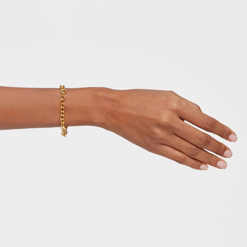 Pulsera cadena con baño de oro 18 kt sobre plata Basicos-3