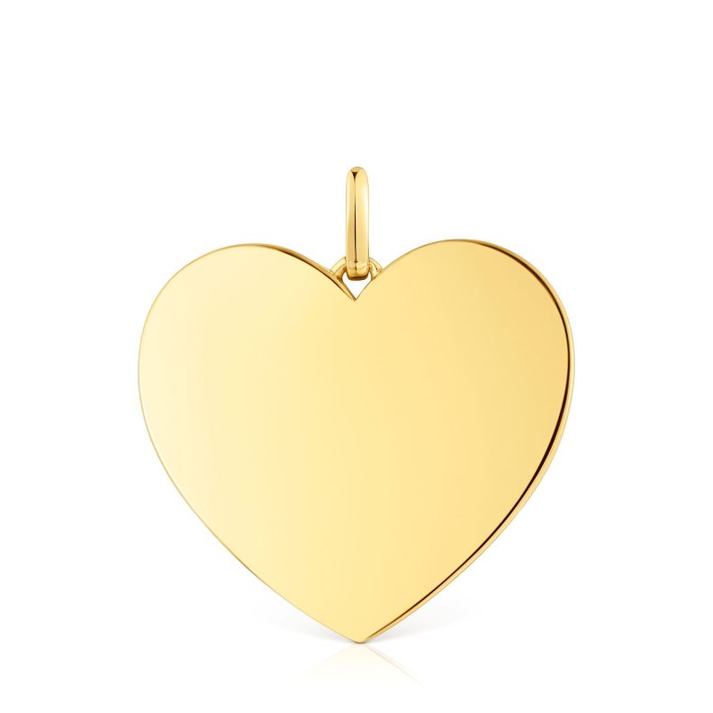 Colgante mediano corazón con baño de oro 18 kt sobre plata 27 mm Sweet Dolls-0