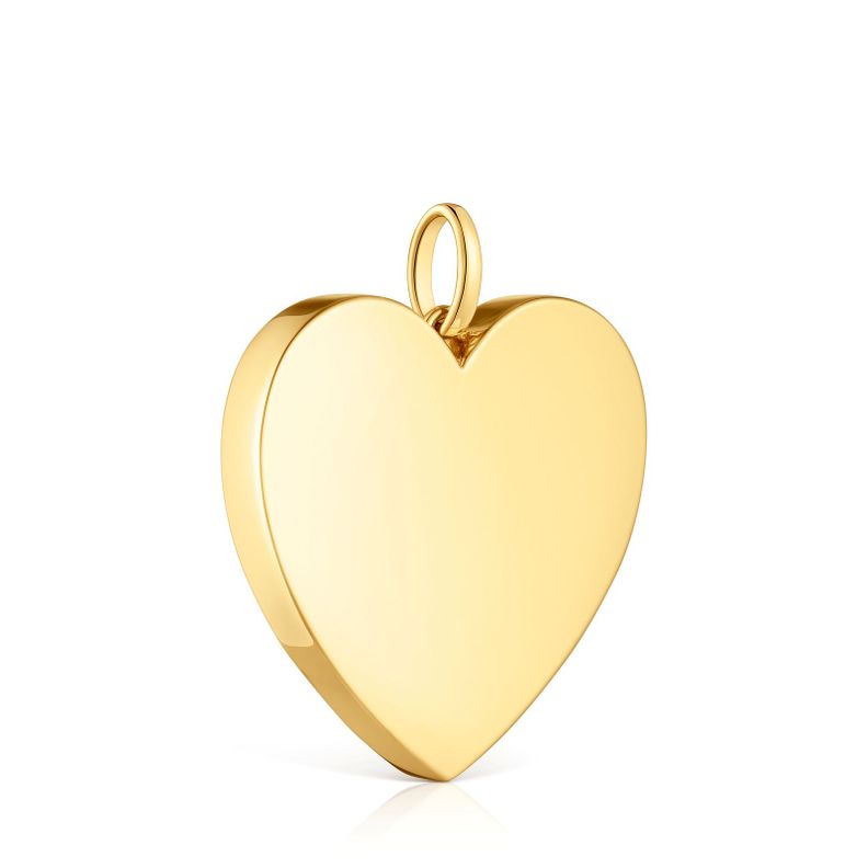 Colgante mediano corazón con baño de oro 18 kt sobre plata 27 mm Sweet Dolls-1