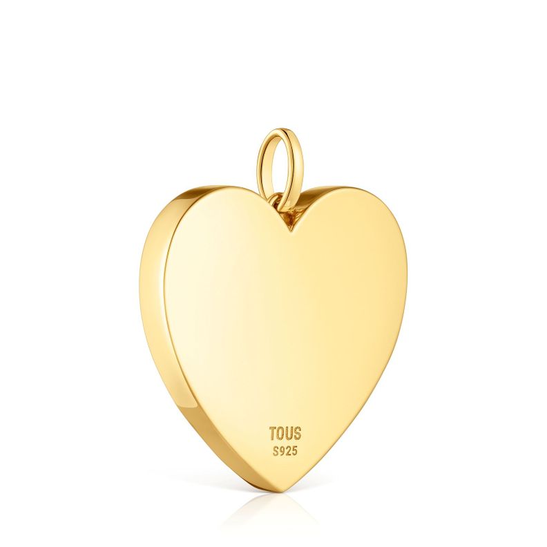 Colgante mediano corazón con baño de oro 18 kt sobre plata 27 mm Sweet Dolls-2