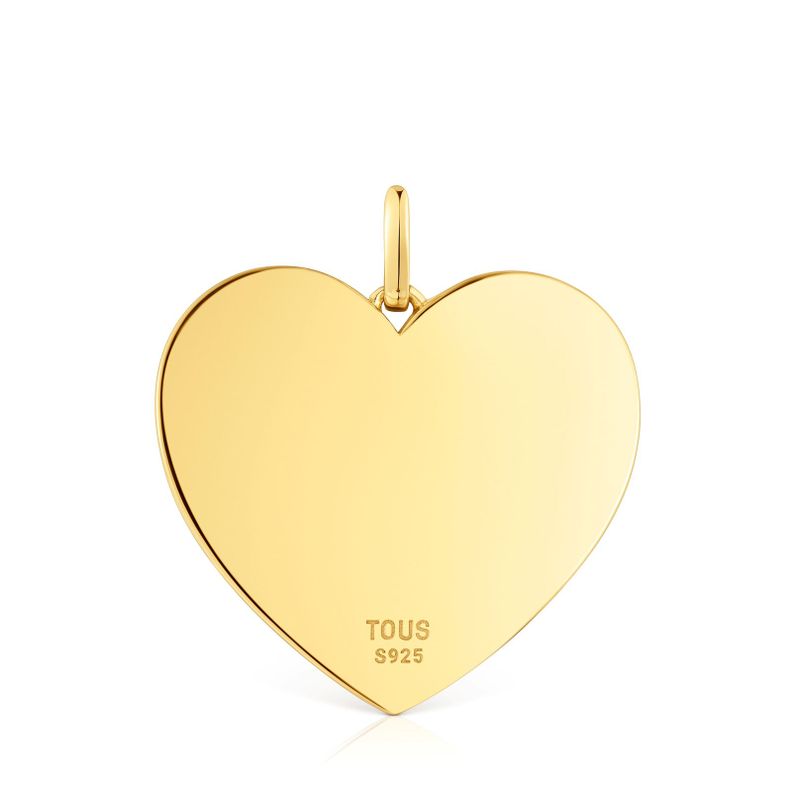 Colgante mediano corazón con baño de oro 18 kt sobre plata 27 mm Sweet Dolls-3