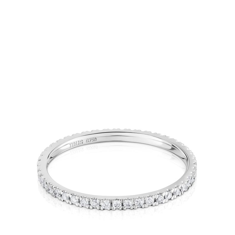 Anillo alianza de oro blanco con diamantes Les Classiques-0