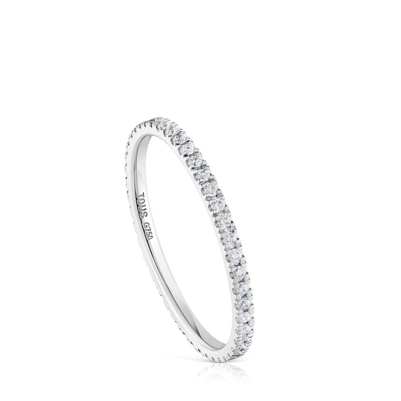 Anillo alianza de oro blanco con diamantes Les Classiques-1