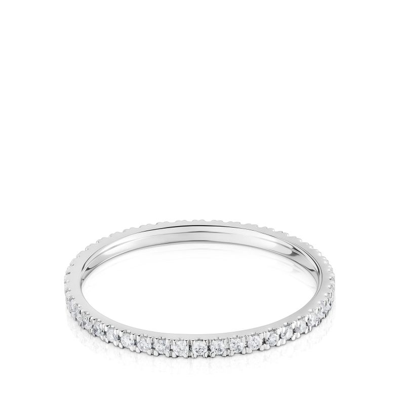 Anillo alianza de oro blanco con diamantes Les Classiques-2