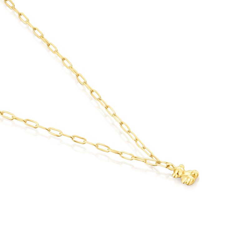 Collar de plata vermeil con anillas ovales Bold Bear Tous-2