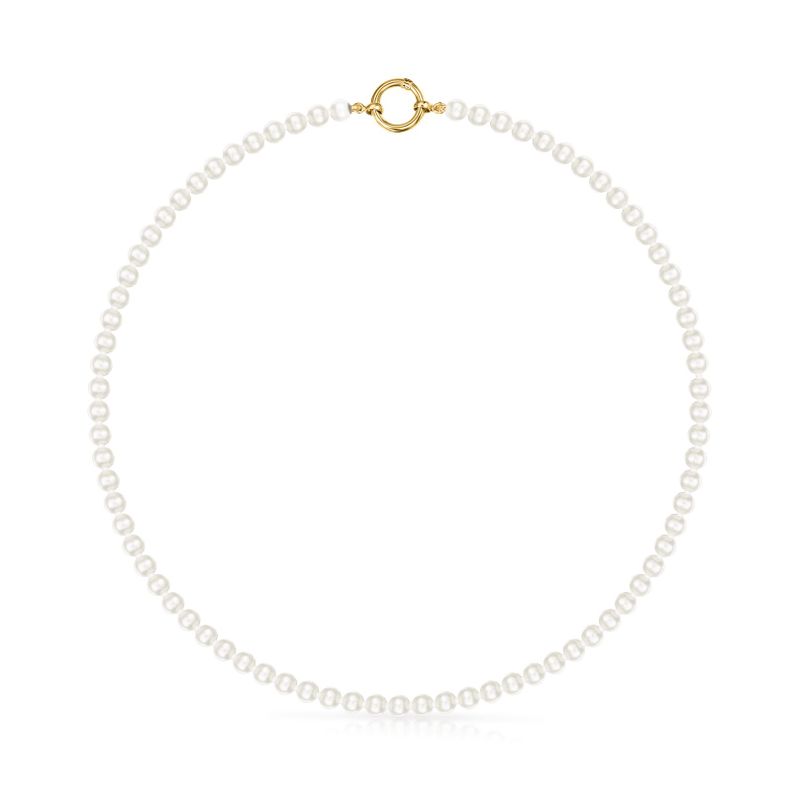 Collar Tous Hold de Perlas y Oro-0