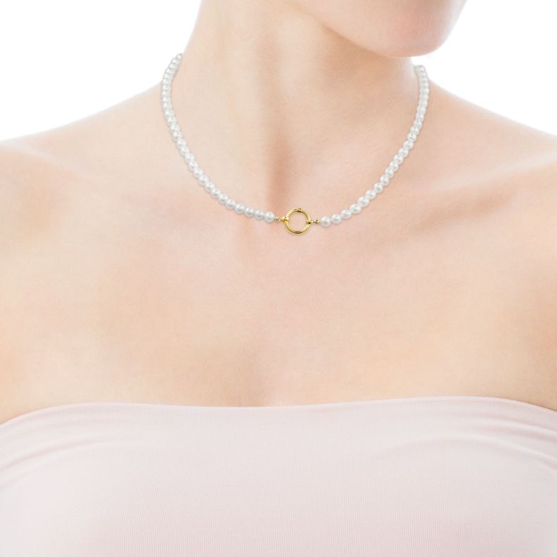 Collar Tous Hold de Perlas y Oro-4