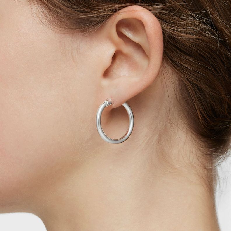 Pendientes de plata corto/largo con anillas y detalles Hold-6