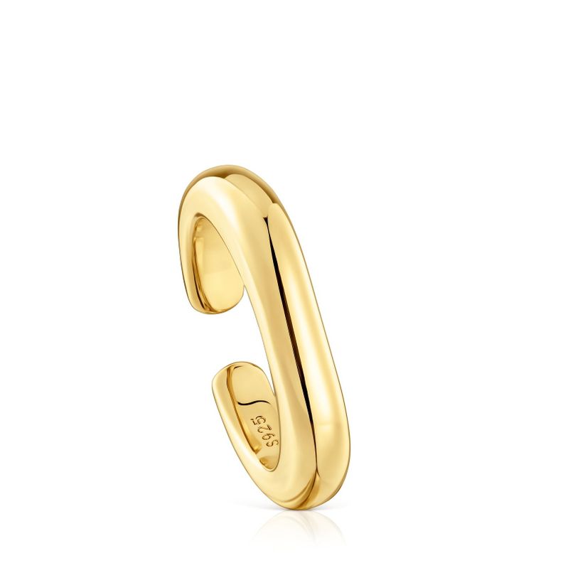 Anillo abierto con baño de oro 18 kt sobre plata Line-0
