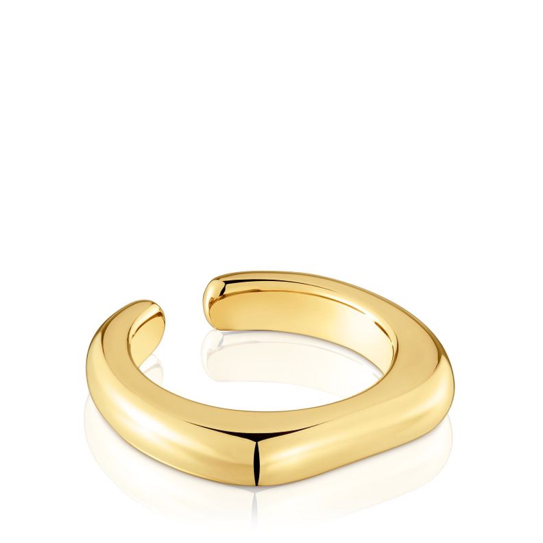Anillo abierto con baño de oro 18 kt sobre plata Line-3