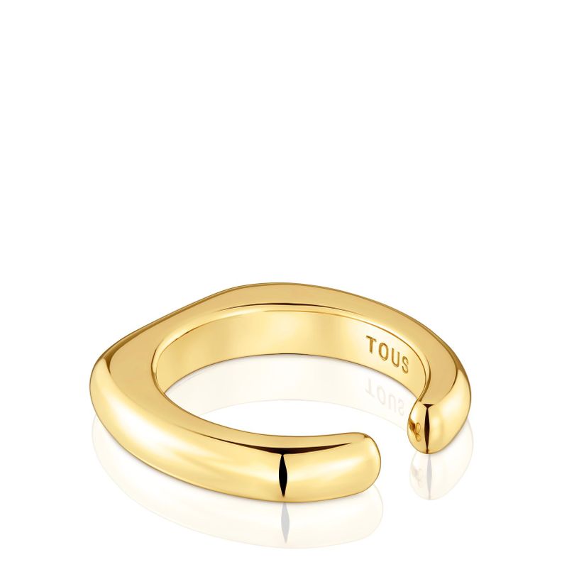 Anillo abierto con baño de oro 18 kt sobre plata Line-5