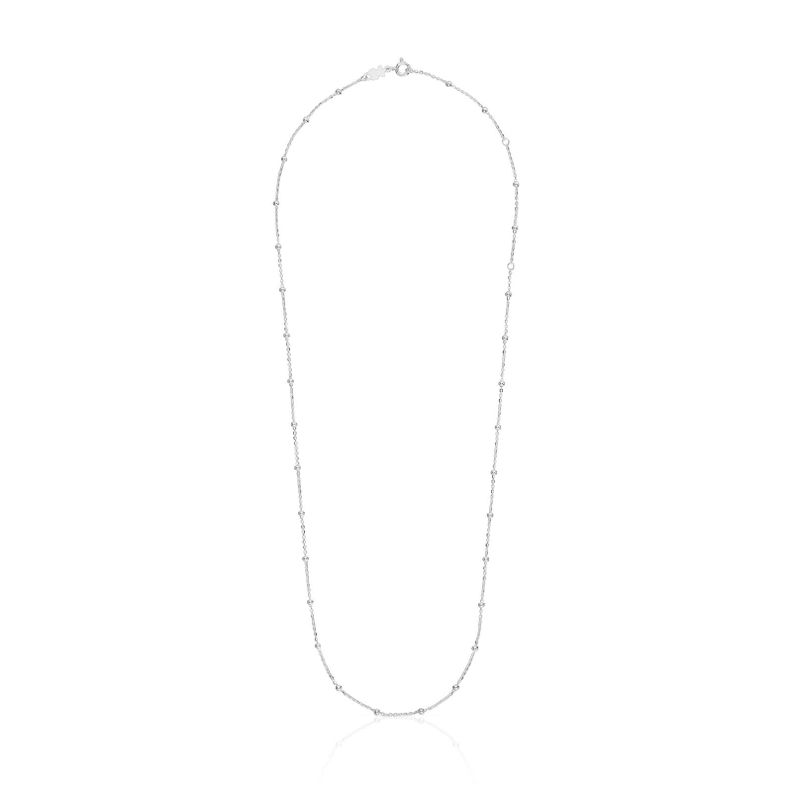 Gargantilla de plata con bolas intercaladas 60 cm-1