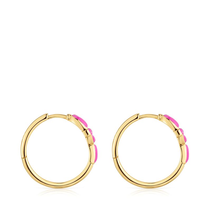 Aros cortos con baño de oro 18 kt sobre plata MANIFESTO-1