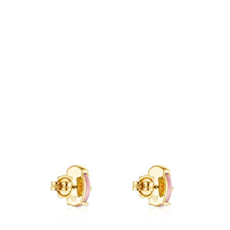 Aros de plata vermeil y rodonita Virtual Garden-2