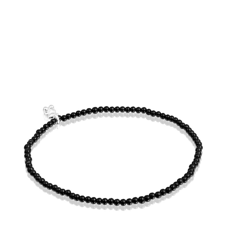 Pulsera elástica con ónix y oso de plata Bold Bear Tous-2
