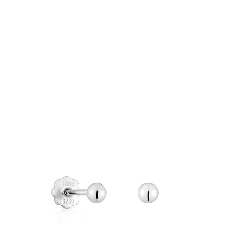 Pendientes de oro blanco 3 mm Basics-0