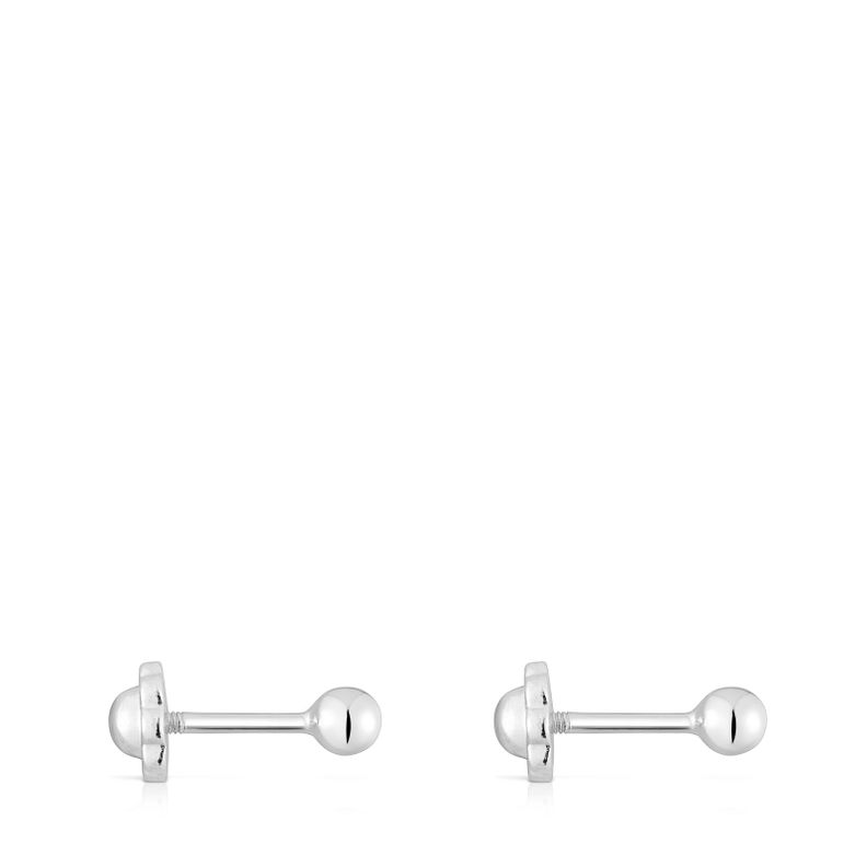 Pendientes de oro blanco 3 mm Basics-1