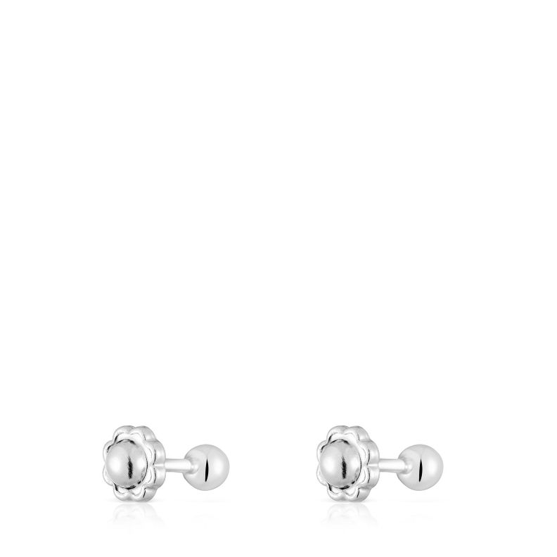 Pendientes de oro blanco 3 mm Basics-2
