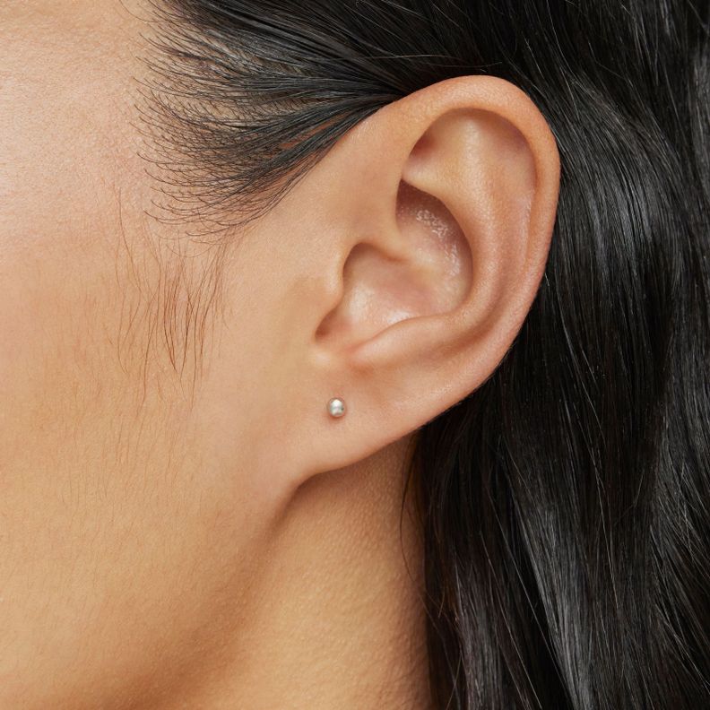 Pendientes de oro blanco 3 mm Basics-5
