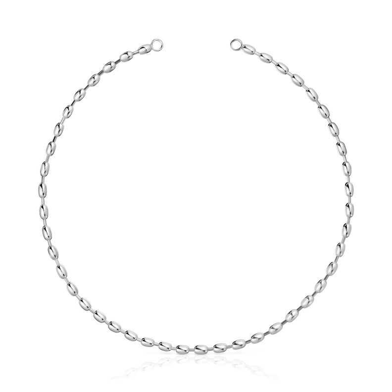 Gargantilla de plata con motivos bola 42 cm Hold Oval-0
