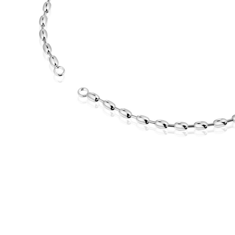 Gargantilla de plata con motivos bola 42 cm Hold Oval-1
