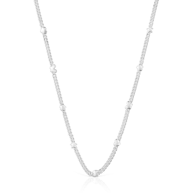Collar corto con motivos de plata Bold Motif-0