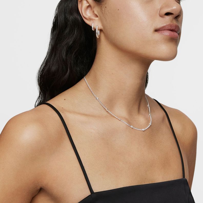 Collar corto con motivos de plata Bold Motif-3