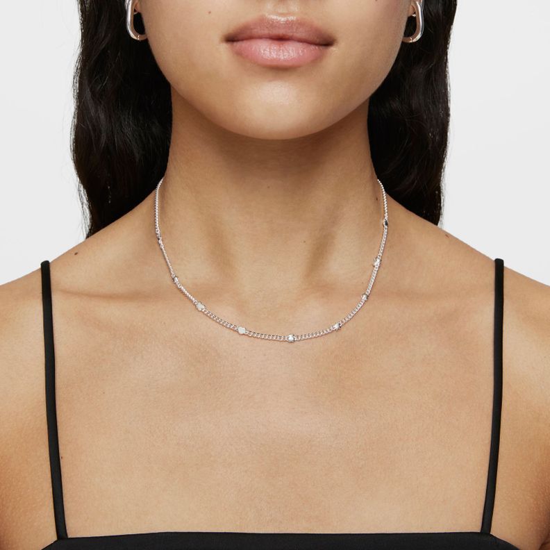 Collar corto con motivos de plata Bold Motif-5